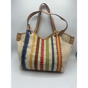 Relic Canvas Multicolor Leather Tote Bag, GUC